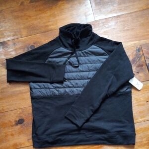 NWT Xersion  Womens Sz XXL Athletic Pullover Long Sleeve Black Cowl Neck…